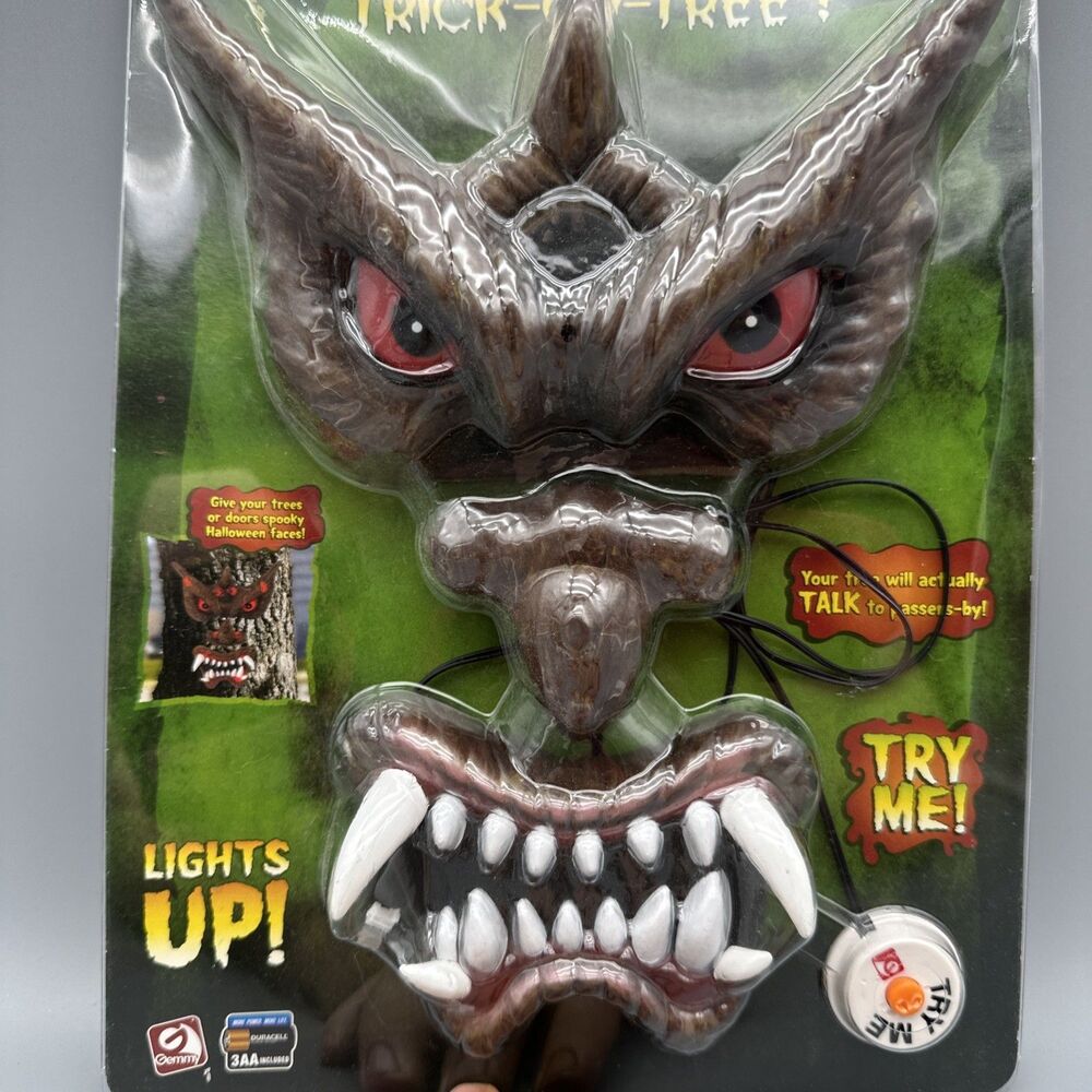 2006 Gemmy Trick Or Tree Monster Face Motion Sensor • Sound • *WORKS* Halloween
